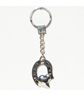 Portachiavi Horseshoe fortunato in amore molto bello - argento - 12 cm