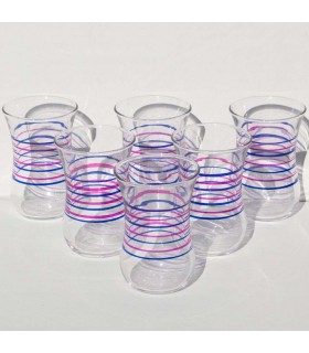 Juego de 6 Vasos Turcos - Modelo Rayas - Gran Calidad
