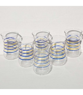 Juego de 6 Vasos Turcos - Modelo Rayas - Gran Calidad