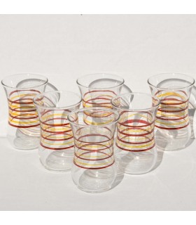 Ensemble de 6 verres modèle de Turcs - rayures - haute qualité