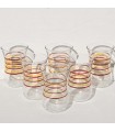 Juego de 6 Vasos Turcos - Modelo Rayas - Gran Calidad