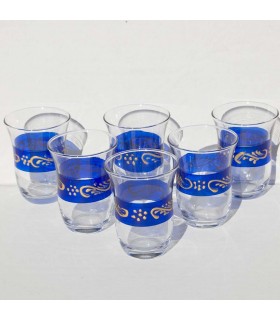 Juego de 6 Vasos Turcos - Motivos Dorados - Gran Calidad