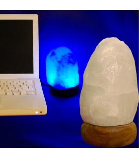 Mini Lámpara USB Sal Blanca Natural del Himalaya -Varios Colores