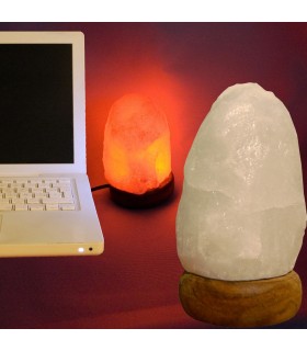 USB Mini Salt Lamp Himalayan Natural White-Several Colors