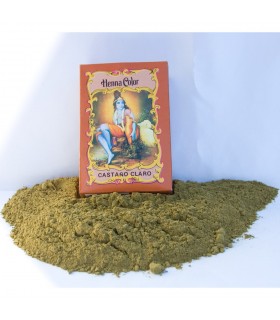 Henna Natural Teñir Pelo - Castaño Claro - Radhe Shyam - 100 gr