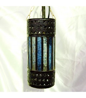 Lampada di cilindro - cristalli bianchi e blu - novità