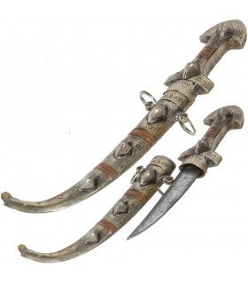 Puñal Arabe Artesanal hecho en Alpaca y Cobre - 27 cm