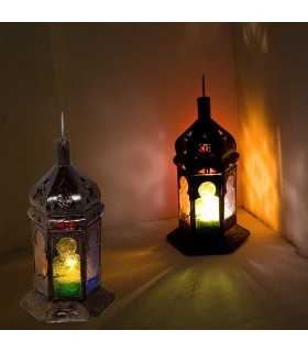 Farol - Hexagonal - Multicolor - Diseño Arco - 25 cm