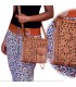 Sac en cuir à la main - Projet de design floral - 3 poches