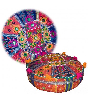 Cojín Yoga - Redondo- Decorado Indio - Incluye Relleno -40 cm