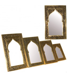 Espejo Latón Grabado - 8 Tamaños - Diseño Arco Arabe