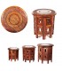 Mesa de Madera de India Artesana - 3  Tamaños - Desmontable