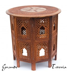 Mesa de Madera de India Artesana - 3  Tamaños - Desmontable