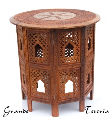 Mesa de Madera de India Artesana - 3  Tamaños - Desmontable