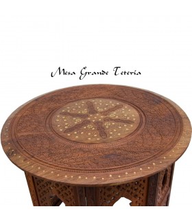 Mesa de Madera de India Artesana - 3  Tamaños - Desmontable