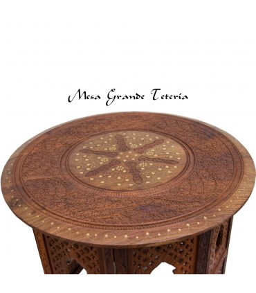 Mesa de Madera de India Artesana - 3  Tamaños - Desmontable