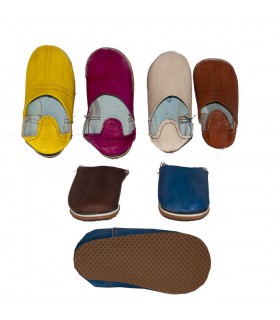 Hausschuhe - Kinder - verschiedene Farben - N 18-36 - Mini harte Ledersohle