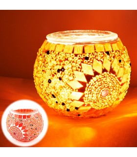 Portavelas Turco - Cristal Murano -Artesania Turca Tamaño 2