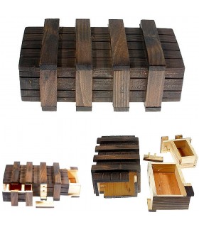 Caja Mágica - 2 Compartimentos Secretos - Madera Envejecida