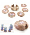 Juego 6 Posavasos Onix Pintados-Mariposa-Incrustación Minerales