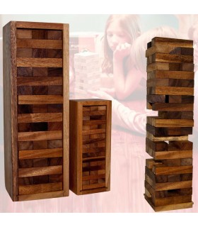 Puzzle Madera Torre - Jenga - Caja Madera Transporte - 2 Tamaños