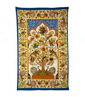 Tela Algodon India-Arbol de la Vida Marco -Artesana-210 x 240 cm