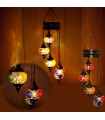 Lampara Turca - 7 Bolas Cristal Murano - Mosaico - 1.2 m