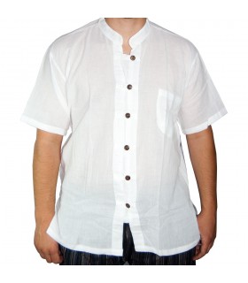 Camisa Blanca Algodón - Una Fila Botones  - Varias Tallas