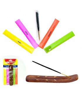 Pack Incensario Mini + 20 Varillas - 4 Olores - Ideal Regalo