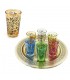 Juego 6 Vasos Té Grabados Completo-Relieve Diseño Floral Henna