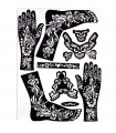 Plantilla Adhesiva Tatuajes Henna - Pies y Manos - 1 Solo Uso