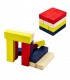 Wood Blocks Set - Multicolor - 12 Pieces - Mount Figures