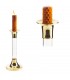 Bougeoirs en bronze et cristal - Oblong - 17 cm