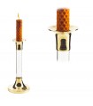 Portavelas Bronce y Cristal - Alargado -  17 cm