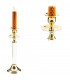 Bronze and Crystal Candle Holders - Oblong - 20 cm