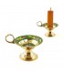 Portavelas Anilla Bronce Soporte - Diseño Floral Corazón -8 cm