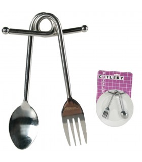 Juego Cubiertos Ingenio - Cuchara y Tenedor - Podrás Comer? 16cm