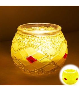 Portavelas Turco Mini-Cristal Murano -Artesania Turca-Tamaño 1