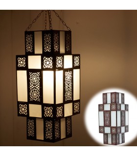 Lámpara Arabe Diseño Damas - Blanco Opaco - Calado Arabe 50 cm