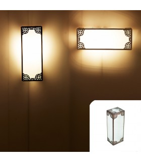Aplique Cristal - Blanco Opaco - Calado Arabe - 30 cm - Doble