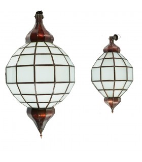 Lampe Kugel Gold - weiß opak - Andalusi - 2 Größen