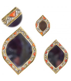 Jeu 3  Miroirs Rombo -Alpaga os et laiton - Conception arabe