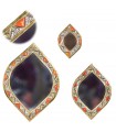 Gioco 3 specchi design Rhombus - Alpaca osso e ottone - arabo