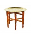 Mesa de Latón Para Tetería - Patas Madera Plegables -desde 40 cm