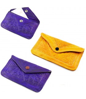 Cartera Piel Grabada y Acolchada - 2 Tamaños - Varios Colores