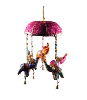 Campana 5 Elefantes Colgantes - Suerte -  Campanilla - 25 cm