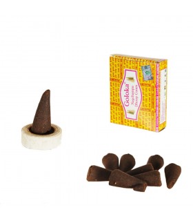 Goloka  Incense Cones - 12 units - Includes Base
