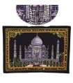 Tela Algodon India- Mezquita Taj Mahal -Lentejuelas-55 x 40 cm.