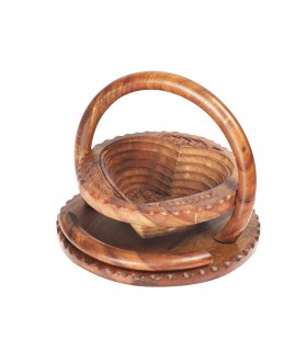 Cesta Madera Plegable - Diseño Corazón - 20 cm