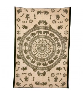 Tela Algodon-India- Elefantes Amor-Artesana-210x140cm